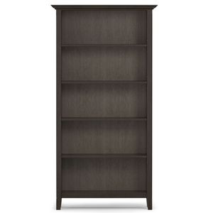 Amherst 36-Inch <b>Solid</b> <b>Wood</b> 5 Shelf <b>Bookcase</b> Hickory Brown - Product Image 5