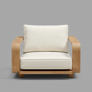 Elegant Cassandra Outdoor Sofa <b>Set</b> Durable Teak Wood Frame Minimalist Design Sophisticated Patio Seating Commercial Villa - Product Image 2