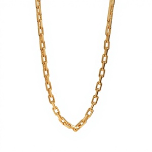 Collier chaîne classique en or massif 22 carats Paris pour homme et femme, bijoux fins pour tous les jours, cadeau de mariage ou de fête - Product Image 1