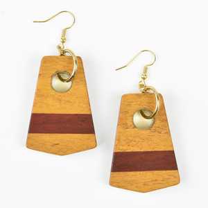 Boucles d'oreilles pendantes en résine et bois pour femme, forme géométrique, serti de canaux, design personnalisé, autres plaquages, style bohème, mode, fête MN - Product Image 6