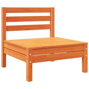 Grand canapé de jardin modulaire en pin massif brun ciré, mobilier d'extérieur confortable et élégant - Product Image 5