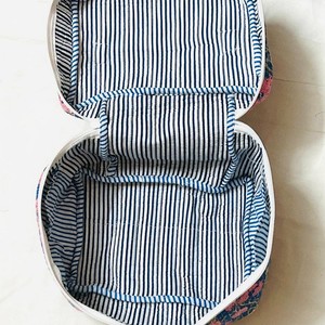 Hand Block Printed Vanity <b>Bag</b> for Women Travel Cosmetic Pouch Block Print <b>Make</b> <b>up</b> Pouch for Travel - Product Image 6