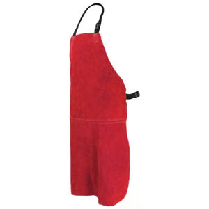 Tablier de soudeur en cuir de vachette pleine fleur avec manches en polyester, résistant aux flammes, grande taille, pour travaux lourds - Product Image 5