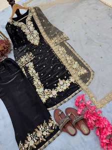 Conjunto de Top y Pantalón Palazzo de Alta Calidad, Estilo Étnico Moderno, para Uso Casual u Oficina, Disponible para Venta al Por Mayor - Product Image 3