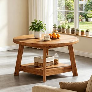 Tavolino Rustico Fatto a Mano per Soggiorno, Eleganti Tavolini da Caffè Moderni con Design Pieghevole, Stile Accento per Casa e Ufficio con Funzione di Archiviazione - Product Image 4