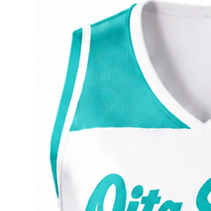 Maillot de cheerleading sans manches sublimé turquoise, tenue de sport athlétique pour équipe, uniforme de compétition et d'entraînement - Product Image 4
