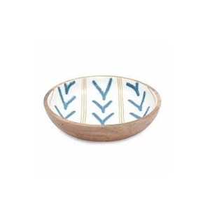Tazón para Servir de Madera de Mango Ecológico, Pintado a Mano con Esmalte, Tazón para Ensalada Decorativo, Vajilla de Madera, Utensilios de Cocina, Tazones para la Mesa - Product Image 1
