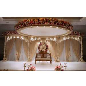 Arco Flotante de Lujo, Diseño Moderno y Tradicional para Mandap de Boda, Mandap Cantilever de Madera Tallada Ligero y Personalizado - Product Image 1