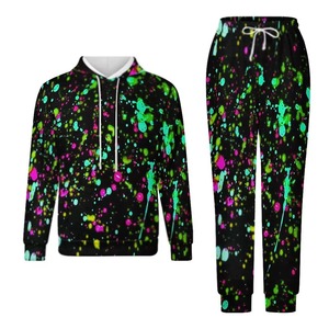 Survêtement respirant à séchage rapide pour homme grande taille, style streetwear, avec capuche et cordon de serrage, imprimé par sublimation intégrale, 100 % polyester - Product Image 3