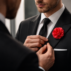 Pin de Solapa con Flor Esmaltada para Hombre |   Broche de Metal Hecho a Mano |   Accesorio para Traje de Novio, Pin de Solapa para Blazer Formal - Product Image 3