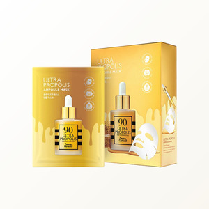 Masque facial - Crema Caracol Korean 90 Ultra Propolis Ampoule Mask 20g 10 feuilles Fabriqué en Corée 20gx10 Sachets - Product Image 6
