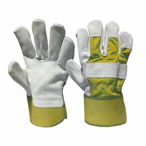 Guantes de Trabajo de Cuero Vacuno al por Mayor OEM, con Puño Reforzado de Goma, Protección de Seguridad para Manos, Equipo de Protección, Guantes Resistentes para Trabajos Pesados - Product Image 3