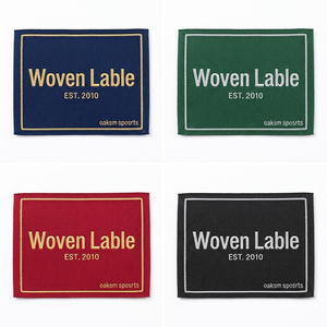 Étiquette tissée rectangulaire en tissu pour vêtements, bord coupé à la chaleur, à coudre, patch logo de marque EST 2010 oaksmsports - Product Image 1