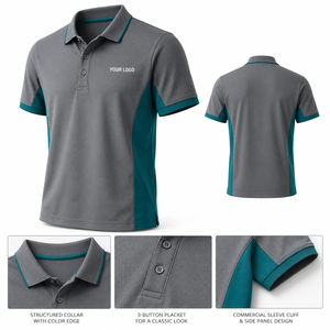 Camiseta 100% Algodón, Cuello con Detalle de Rayas, Corte Clásico, Transpirable, con Logotipo Personalizado Impreso, Marca Privada, Venta al Por Mayor - Product Image 4