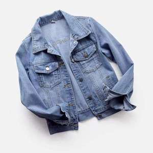 เสื้อแจ็คเก็ตยีนส์สีฟ้าอ่อนสไตล์วินเทจพร้อมโลโก้สั่งทำพิเศษสำหรับผู้ชาย แขนยาว ซิปหนังแท้ เป็นมิตรต่อสิ่งแวดล้อม เสื้อผ้าสตรีทแวร์ - Product Image 3