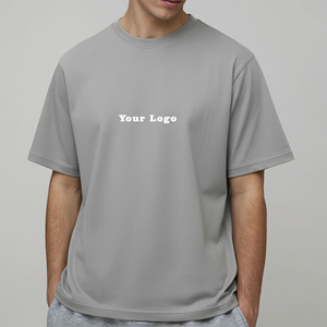 T-shirt de haute qualité, grande taille, 100% coton, 230 GSM, couleur unie, col rond, logo imprimé personnalisé, style hip-hop, vêtements d'été - Product Image 1