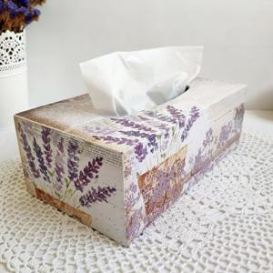 Boîte à mouchoirs en bois imprimée style Shabby Chic, boîte à mouchoirs en bois imprimée style Ferme pour décoration vieillie, support de boîte à mouchoirs en gros - Product Image 2