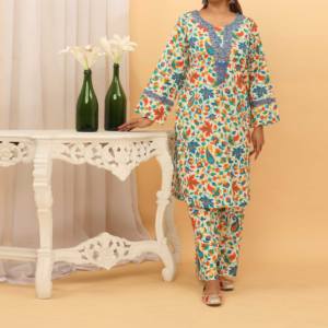2PC Digital Printed Cambric Women's Blazers PS5165 Suit - Product Image 3