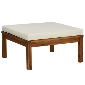 Ensemble de salon de jardin en bois d'acacia massif, couleur crème et bois naturel, mobilier d'extérieur élégant - Product Image 6