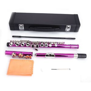Flauto da Concerto in Cupronickel C 16 con Fori Aperti, Colore Rosso Rosa - Product Image 1