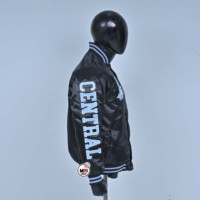 Vestes de sport décontractées pour hommes en satin noir de haute qualité, col rabattu, logo NJ brodé, imprimé panthère, respirantes, pour l'automne