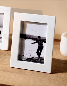 <b>White</b> Marble Handmade Photo <b>Frame</b> Elegant Luxury Natural Stone for Home & Office Decor Wall Mount Gift Use - Product Image 1