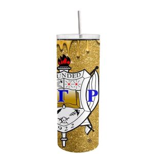Sigma Gamma Rho Glitter Style Tumbler Stainless Steel Insulated Travel <b>Cup</b> Sparkle Drinkware <b>With</b> <b>Lid</b> Straw <b>Reusable</b> Beverage - Product Image 1