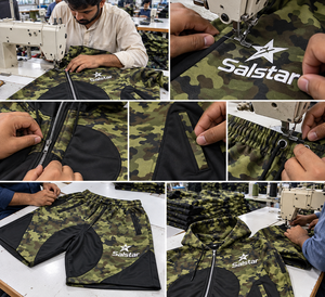 <b>Men</b>’s Camouflage Hoodie & <b>Shorts</b> Tracksuit Set Custom <b>Green</b> Camo Sweat Suit Jogger Set Wholesale Sportswear Apparel - Product Image 6