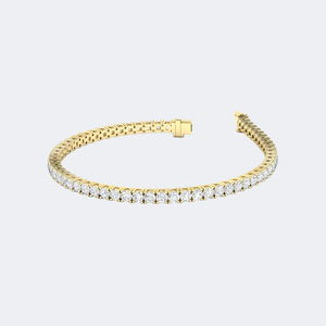 5.00CTW Gold Plated Round Brilliant Cut E Color Lab Grown Diamond Luxury Tennis <b>Bracelet</b> - Product Image 5