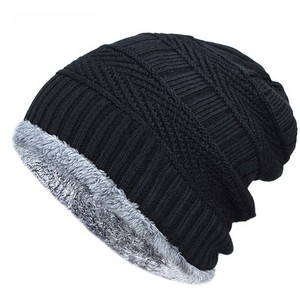 Ensemble bonnet et cache-cou d'hiver pour homme, doublure en fausse fourrure, tricoté, type cagoule - Product Image 4