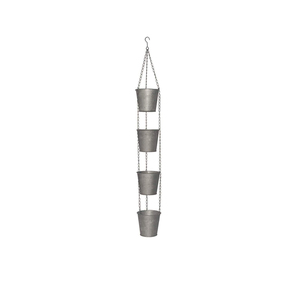 Jardinière suspendue en fer de qualité supérieure avec triple seau pour une présentation décorative en jardin - Product Image 6