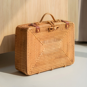 Maletas de ratán trenzado estilo bohemio, bolsas de viaje, para picnic, playa, camping, almacenamiento. - Product Image 2