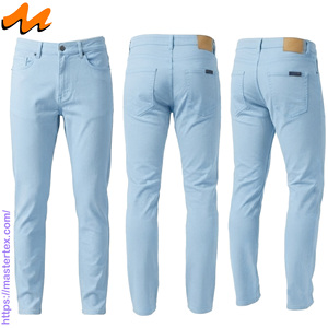 Pantalon décontracté coupe droite pour homme MASTER TEXTILE en twill tissé respirant, taille mi-haute, avec fermeture boutonnée et rivets, en coton/élasthanne - Product Image 4