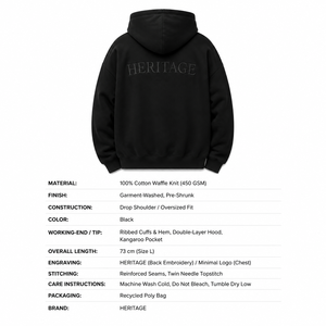 Sweat à capuche oversize en maille gaufrée avec broderie de logo personnalisée, streetwear épais, épaules tombantes, pull pour homme, fabricant OEM Sialkot - Product Image 6