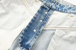 High Waist Women Denim Shorts Button Fly Medium Wash Vintage Style Summer Casual <b>Straight</b> Leg 100% Cotton Eco-Friendly - Product Image 5