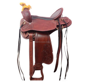 Selle de course Western Barrel en cuir véritable de qualité supérieure confortable et fabriquée à la main avec gravure élégante sur cuir avec ensemble de punaises - Product Image 4