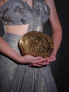 Haute qualité abordable nacre luxe en laiton pochette Simple travail pour les femmes fête porter soirée pochette marbre Look - Product Image 3