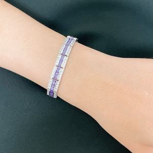 Boda nupcial clásica para mujer joyería púrpura CZ pulsera - Product Image 2