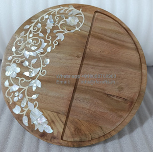 RFcrafts Bandeja impresa de madera de alta calidad Diseño moderno único Eid Ramadan Regalo Decoración para el hogar más vendida para bodas Fabricado - Product Image 4