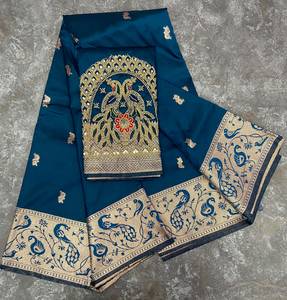 <b>Maroon</b> Hand Drawn Silk <b>Saree</b> Women Traditional Indian Pakistani Wedding Floor-Length Ethnic Sari Regular Fit All Seasons - Product Image 3
