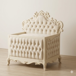Cuna de madera de caoba tallada, muebles para habitación infantil hechos a mano en Indonesia - Product Image 3