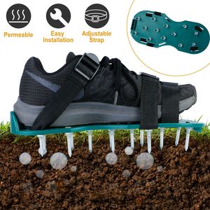 Durevole materiale PP sandali a punte in metallo cinghie regolabili facile installazione manuale aeratore prato scarpe regalo di giardinaggio perfetto - Product Image 1