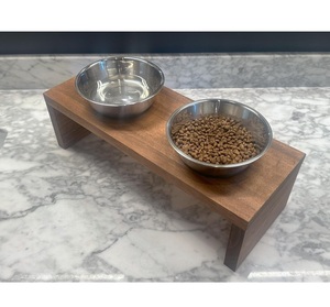 Comedero para Perros de Madera ANAM OVERSEAS AO-4806 con Tazón de Acero Inoxidable, Vajilla para Reuniones Familiares/Fiestas, Venta al Por Mayor - Product Image 1
