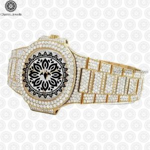Charm Jewells Luxury Women's Yellow Gold Diamond <b>Watch</b> Analog Quartz Round Dial 38mm Folding Clasp Fashion Jewelry - Product Image 1