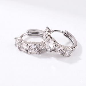 Pendientes de Aro al por Mayor de Oro Sólido de 14K con Diamantes Cultivados en Laboratorio, Pendientes de Aro de Moda para Mujer, Pequeños y Delicados de Lujo Ligero - Product Image 1