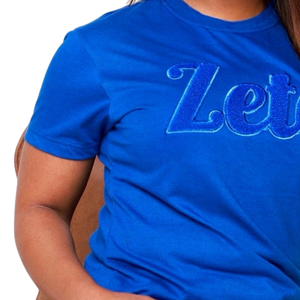 เสื้อยืด Zeta Phi Beta สีน้ำเงิน ผ้าเชนิลล์ ปักลายตัวอักษรสำหรับผู้หญิง สไตล์ลำลองแบบชมรม ผ้าเนื้อนุ่มพรีเมียม - Product Image 6