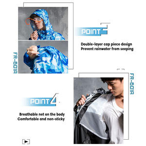 Raingear-chubasquero impermeable para adultos, paquete OEM personalizado, XXL Tamaño XL, patrón de camuflaje, a la moda - Product Image 2