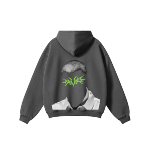 Sweat-shirts à capuche personnalisés en coton French Terry épais 500 GSM, délavés à l'acide, effet usé, pour hommes, impression sérigraphique - Product Image 4