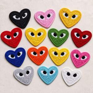 12 couleurs de patchs thermocollants 3D en tissu, accessoires de vêtements DIY, appliques brodées étoile, œil, cœur, motifs de dessins animés brodés - Product Image 4
