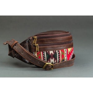 LW Real Vintage Ceinture d'argent en cuir jacquard véritable Ceintures de poche Sac banane pour unisexe - Product Image 3